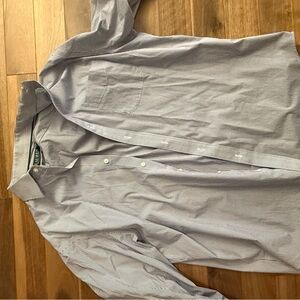 Ralph Lauren Men's Light Blue Striped Button Down Shirt